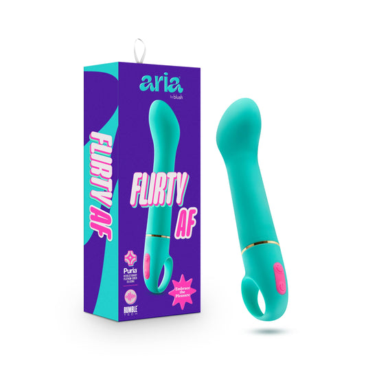 Flirty AF Ultrasilk Silicone 6.5" G Spot Vibrator by Aria with box